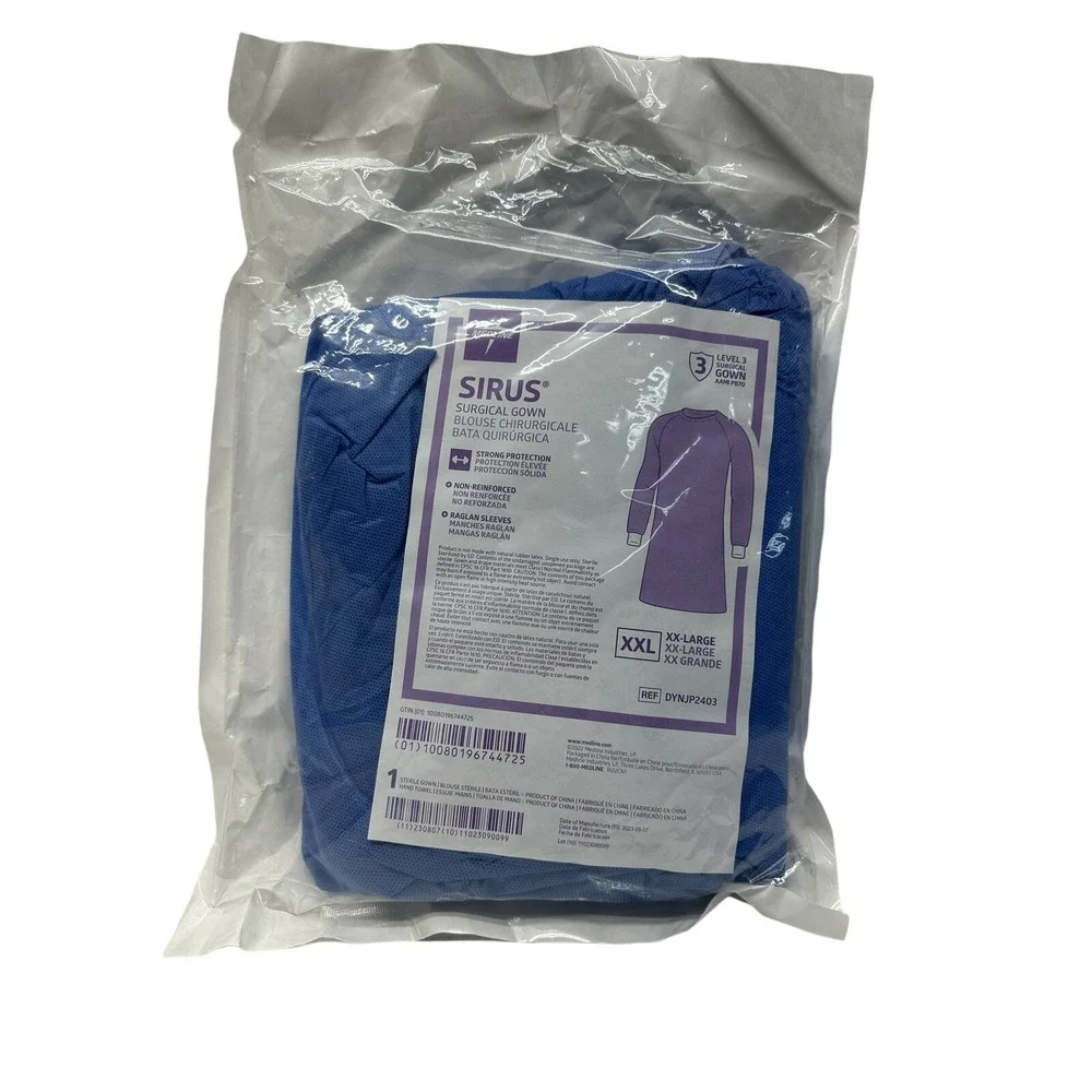 Medline Sirus Level 3 Surgical Gown XXL- Non Reinforced Raglan Sleeves DYNJP2403